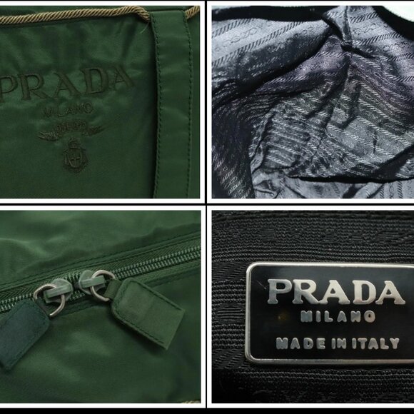 PRADA Tote Bag Nylon Green Silver Auth bs19345 - Picture 15 of 15